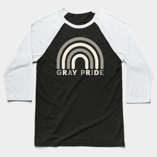 Gray Pride Retro Rainbow Deign Baseball T-Shirt